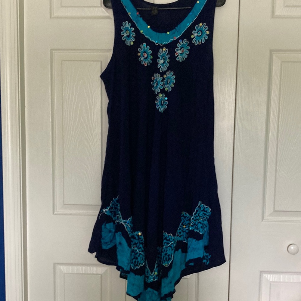Riviera Sun Women’s size 3X blue sleeveless sundress beach cover-up
